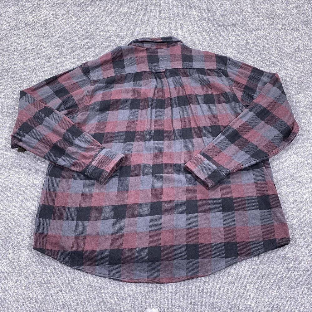 Orvis Flannel Shirt Jacket Mens 2XL Red Gray Plaid Quilted Shacket Pockets - Picture 6 of 9